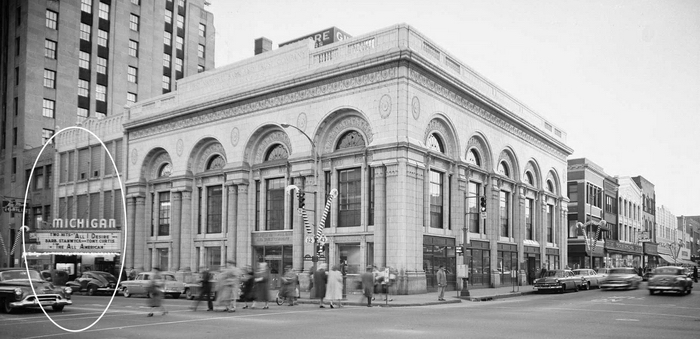 Michigan Theatre - Michigan Theatre With Updated Sign 1953 Portage District Library (newer photo)